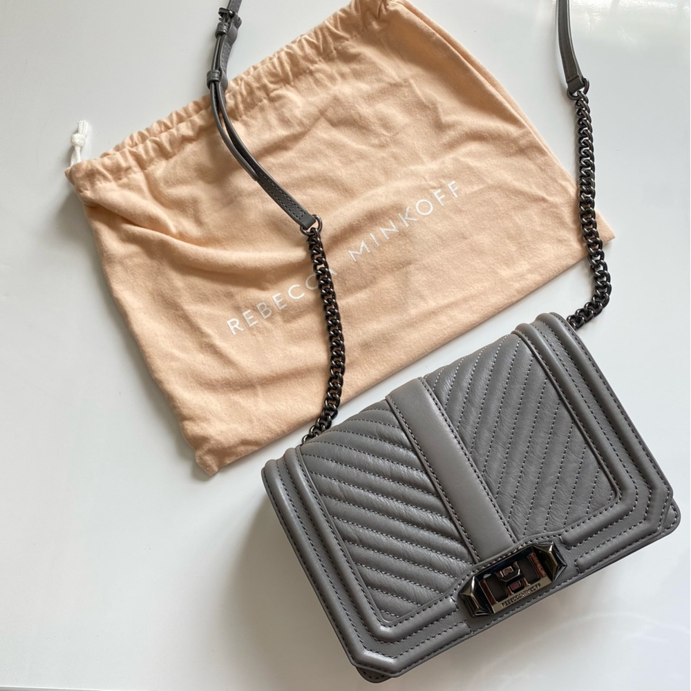 Rebecca Minkoff Leather Embroidered Crossbody Bag in Grey - Picture 5 of 12